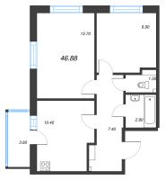 2 ккв № 103 Корп.: В , Секция 1  в ЖК Аквилон Янино