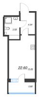 Студия № 157 Корп.: В , Секция 1  в ЖК Аквилон Янино