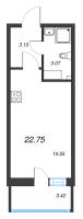 Студия № 291 Корп.: В , Секция 2  в ЖК Аквилон Янино