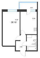 1 ккв № 530 Корп.: В , Секция 3  в ЖК Аквилон Янино