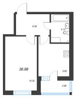 1 ккв № 210 Корп.: В , Секция 2  в ЖК Аквилон Янино