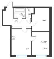 2 ккв № 548 Корп.: В , Секция 4  в ЖК Аквилон Янино