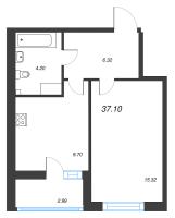 1 ккв № 526 Корп.: В , Секция 3  в ЖК Аквилон Янино