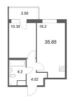 2 ккв (Евро) № 255 Корп.: Г , Секция 2  в ЖК Аквилон Янино