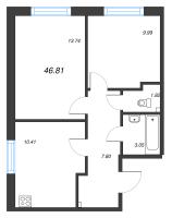 2 ккв № 13 Корп.: В , Секция 1  в ЖК Аквилон Янино