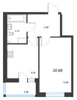 1 ккв № 702 Корп.: В , Секция 4  в ЖК Аквилон Янино