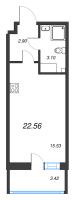 Студия № 539 Корп.: В , Секция 3  в ЖК Аквилон Янино