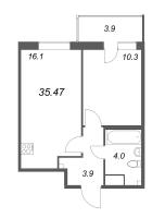 2 ккв (Евро) № 91 Корп.: Г , Секция 1  в ЖК Аквилон Янино