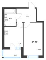 1 ккв № 281 Корп.: В , Секция 2  в ЖК Аквилон Янино