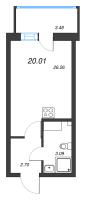 Студия № 207 Корп.: В , Секция 2  в ЖК Аквилон Янино