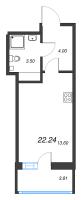 Студия № 55 Корп.: В , Секция 1  в ЖК Аквилон Янино