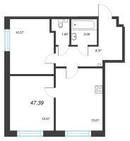 2 ккв № 12 Корп.: В , Секция 1  в ЖК Аквилон Янино