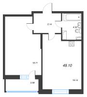 2 ккв (Евро) № 230 Корп.: 15 , Секция 2  в ЖК Аквилон Zalive