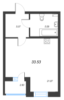 Студия № 1 Корп.: 15 , Секция 1  в ЖК Аквилон Zalive