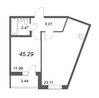 2 ккв (Евро) № 761 Корп.: 12 , Секция 6  в ЖК Аквилон Zalive