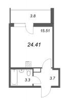 Студия № 344 Корп.: 14 , Секция 3  в ЖК Аквилон Zalive
