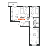 3 ккв № 19 Корп.: 1 , Секция 1  в ЖК Алгоритм Квинта