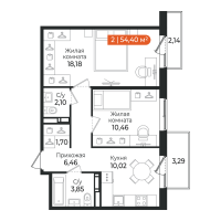 2 ккв № 123 Корп.: 1 , Секция 4  в ЖК Алгоритм Квинта