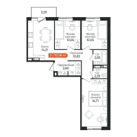 3 ккв № 4 Корп.: 1 , Секция 1  в ЖК Алгоритм Квинта
