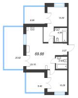 3 ккв (Евро) № 181 Корп.: 1 , Секция В  в ЖК Alpen