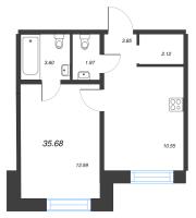 2 ккв (Евро) № 175 Корп.: 1 , Секция В  в ЖК Alpen