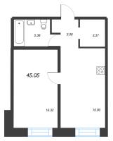 2 ккв (Евро) № 11 Корп.: 1 , Секция А  в ЖК Alpen