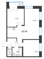 3 ккв (Евро) № 58 Корп.: 1 , Секция А  в ЖК Alpen