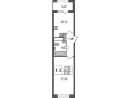 1 ккв № 224 Корп.: 2 , Секция 2.1  в ЖК Amber Club