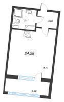 Студия № 140 Корп.: 1 , Секция 2  в ЖК Amber Club