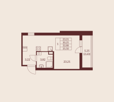 Студия № 116 Корп.: 2 , Секция 6  в ЖК Амурино