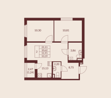 3 ккв (Евро) № 1-380 Корп.: 1 , Секция 4  в ЖК Амурино