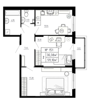 2 ккв № 151 Корп.: 7 , Секция 5  в ЖК Аннино Сити
