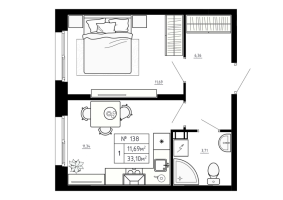 1 ккв № 138 Корп.: 7 , Секция 5  в ЖК Аннино Сити