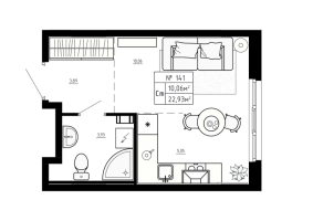 Студия № 141 Корп.: 3 , Секция 3.5  в ЖК Аннино Сити