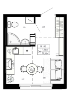 Студия № 80 Корп.: 7 , Секция 3  в ЖК Аннино Сити