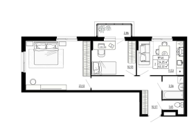 2 ккв № 46 Корп.: 4 , Секция 4.2  в ЖК Аннино Сити