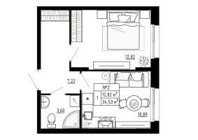 1 ккв № 2 Корп.: 5 , Секция 1  в ЖК Аннино Сити