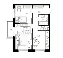 2 ккв № 112 Корп.: 7 , Секция 4  в ЖК Аннино Сити