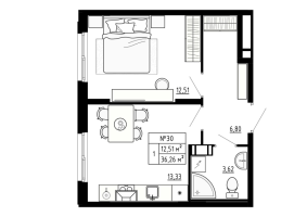 1 ккв № 30 Корп.: 4 , Секция 4.1  в ЖК Аннино Сити