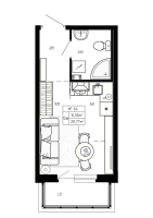 Студия № 64 Корп.: 7 , Секция 2  в ЖК Аннино Сити
