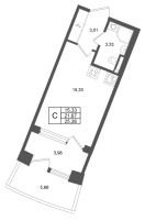 Студия № 23 Корп.: 4 , Секция 1  в ЖК Аристократ