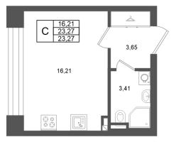 Студия № 12 Корп.: 4 , Секция 1  в ЖК Аристократ