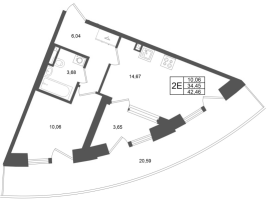 1 ккв № 21 Корп.: 4 , Секция 1  в ЖК Аристократ