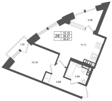 2 ккв (Евро) № 57 Корп.: 4 , Секция 1  в ЖК Аристократ