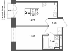 1 ккв № 219 Корп.: 1 , Секция 1.5  в ЖК Аристократ