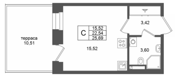 Студия № 399 Корп.: 1 , Секция 1.7  в ЖК Аристократ