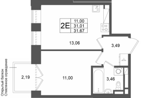 1 ккв № 290 Корп.: 1 , Секция 1.5  в ЖК Аристократ