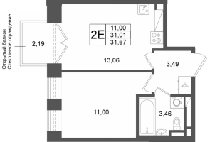 1 ккв № 278 Корп.: 1 , Секция 1.5  в ЖК Аристократ