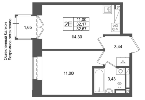 1 ккв № 338 Корп.: 1 , Секция 1.6  в ЖК Аристократ
