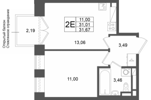 1 ккв № 254 Корп.: 1 , Секция 1.5  в ЖК Аристократ